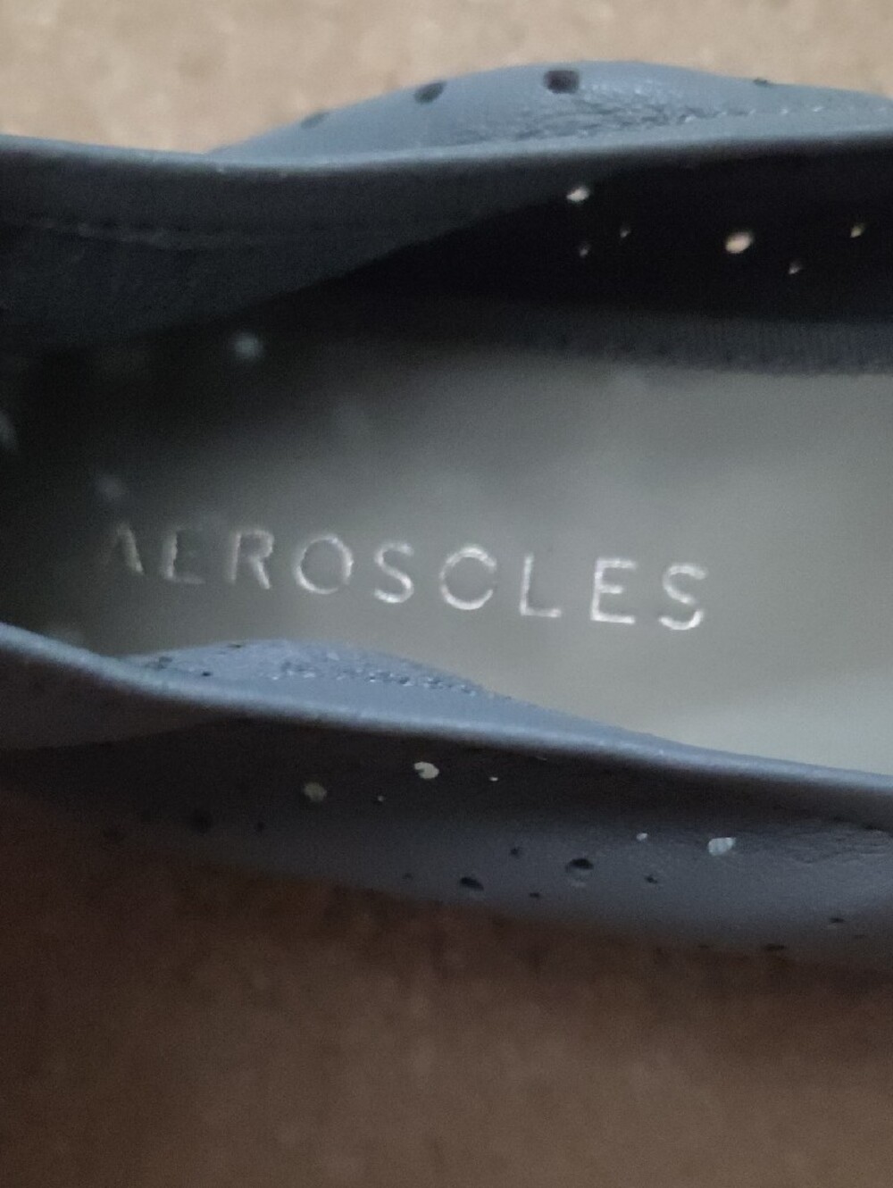 AEROSOLES Blue Ballet Flats with Silver Back - Picture 4 of 7